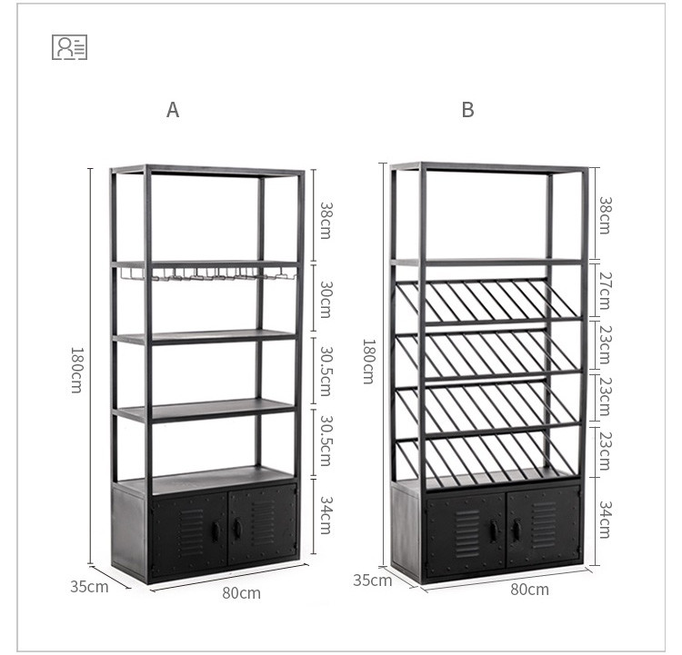 Modern Luxury Metal Wine Display Shelf Black MQ-S005 For Storing Wine