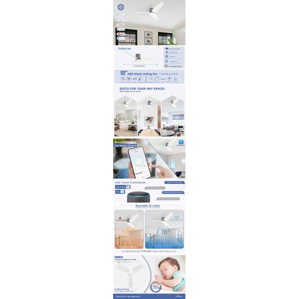 Low Profile Decorative Flush Mount Ceiling Fan With LED Light And Remote Control