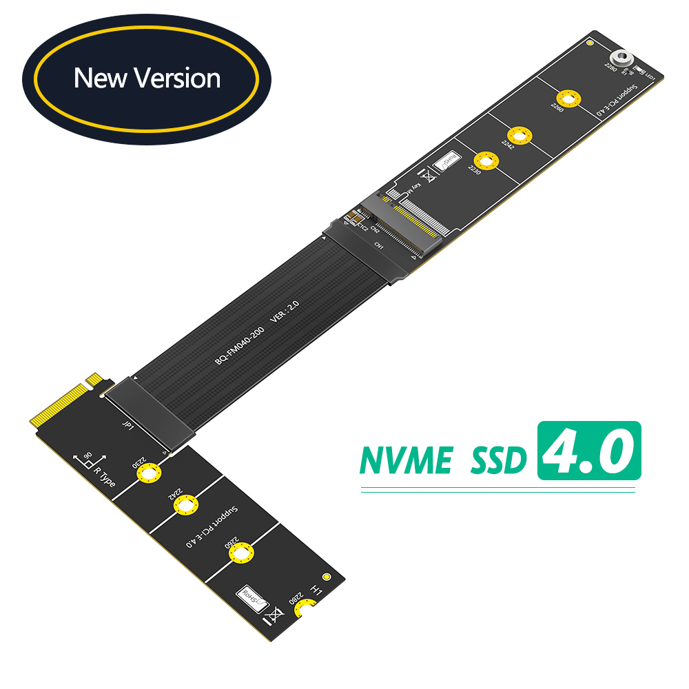 90 Degree M.2 NVMe SSD Extension Cable 30cm High Speed Data Transfer