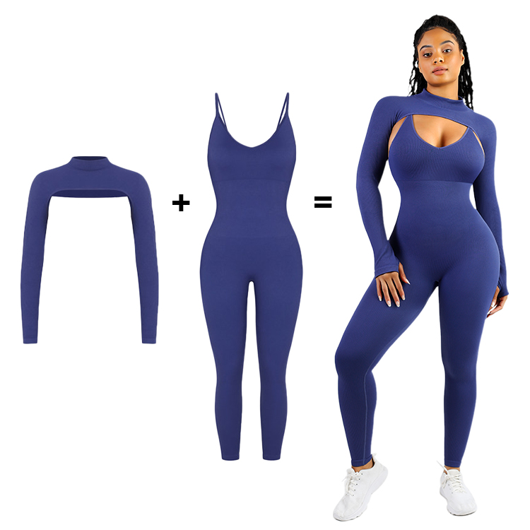 High Stretch Jumpsuit 2-Piece Set with Sustainable Padded Buttocks and 10000 Quantity