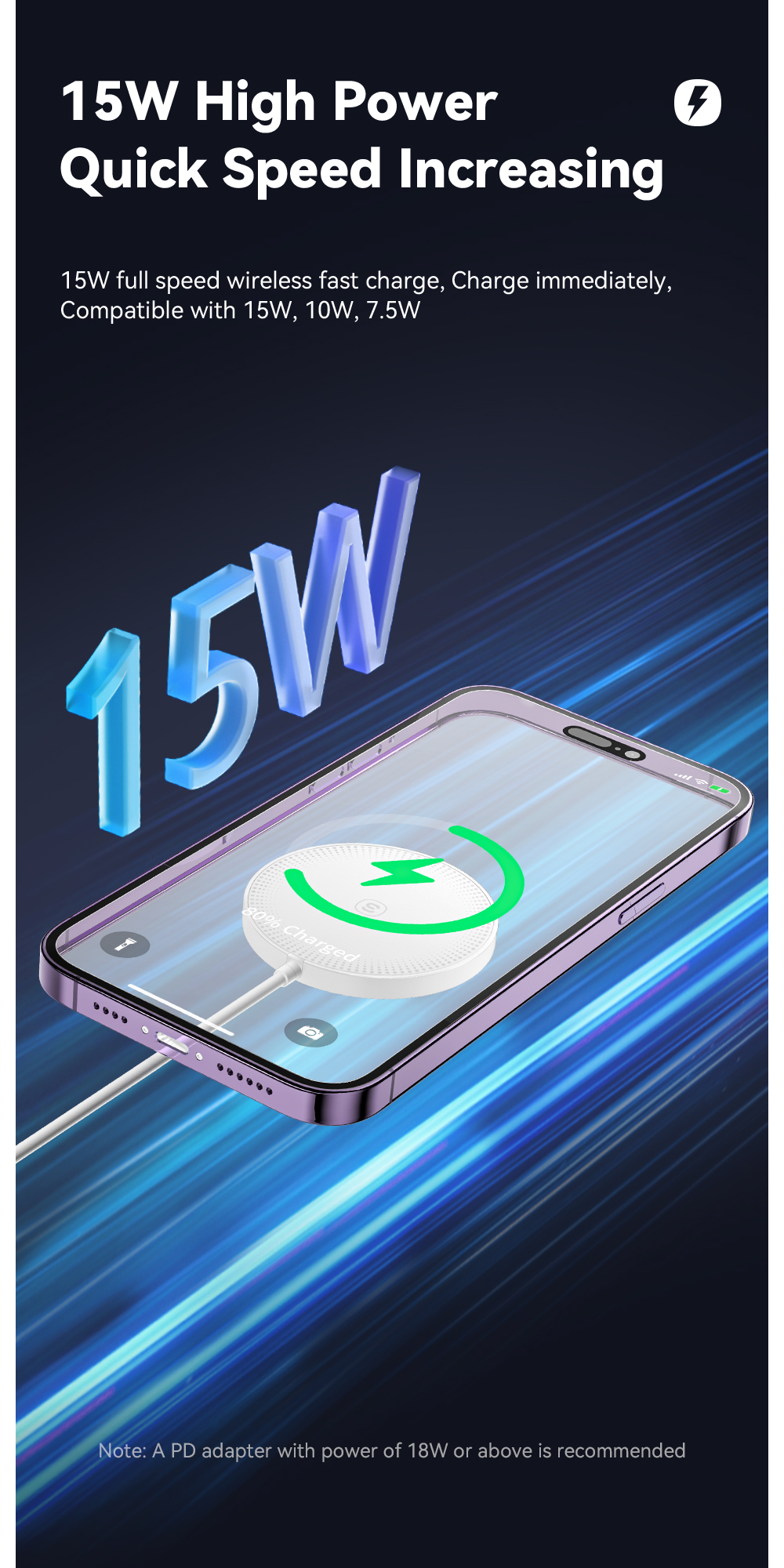 ESSAGER ES-WC07 Series 15W Quick Fast Charge Magnetic Wireless Charger for iPhone