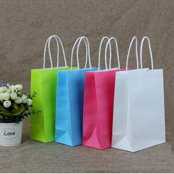 Wholesale custom kraft paper shopping bag with twisted paper handle