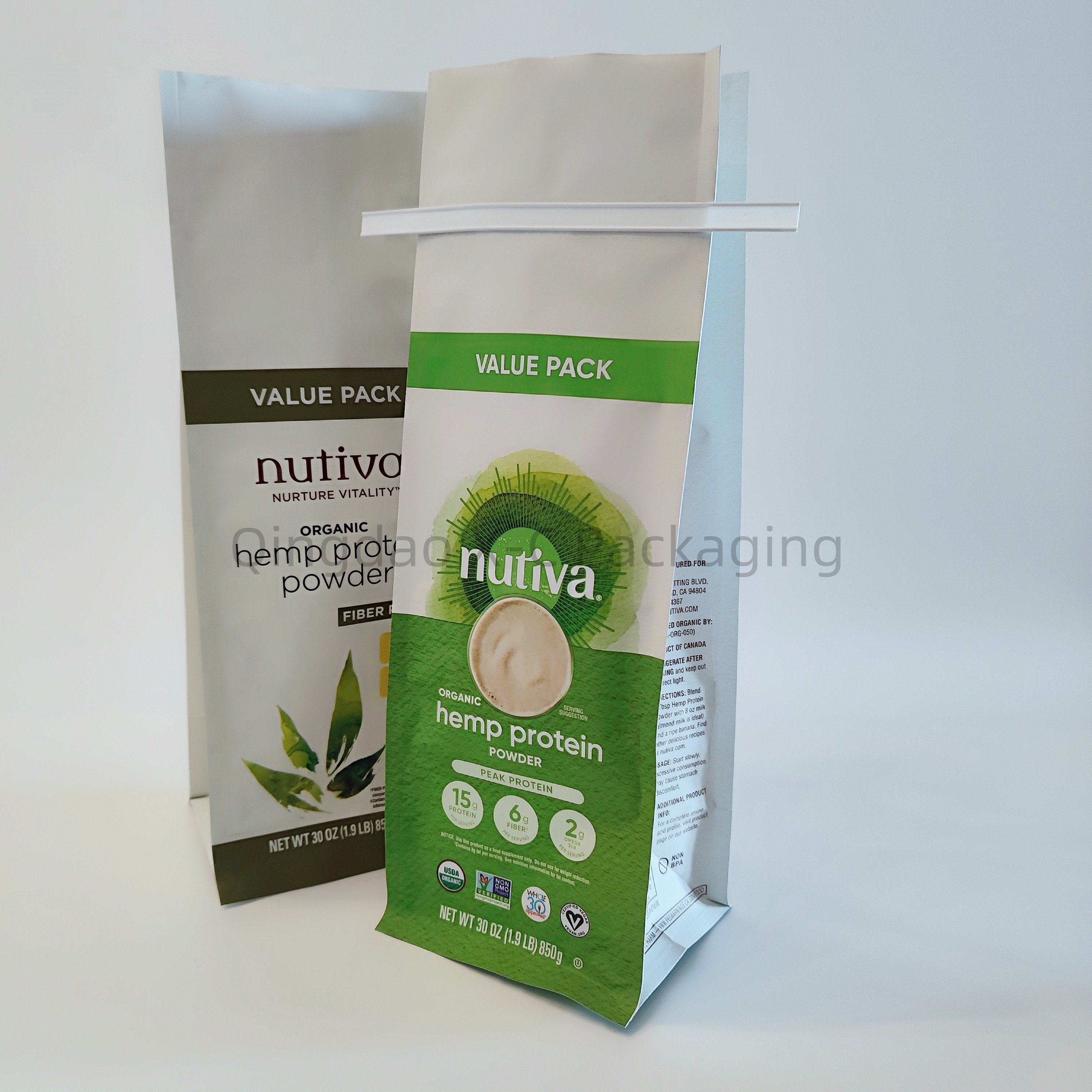 Laminated Plastic 8 Side Seal Bag Tin Tie Flat Bottom Food Packaging Gravure printing