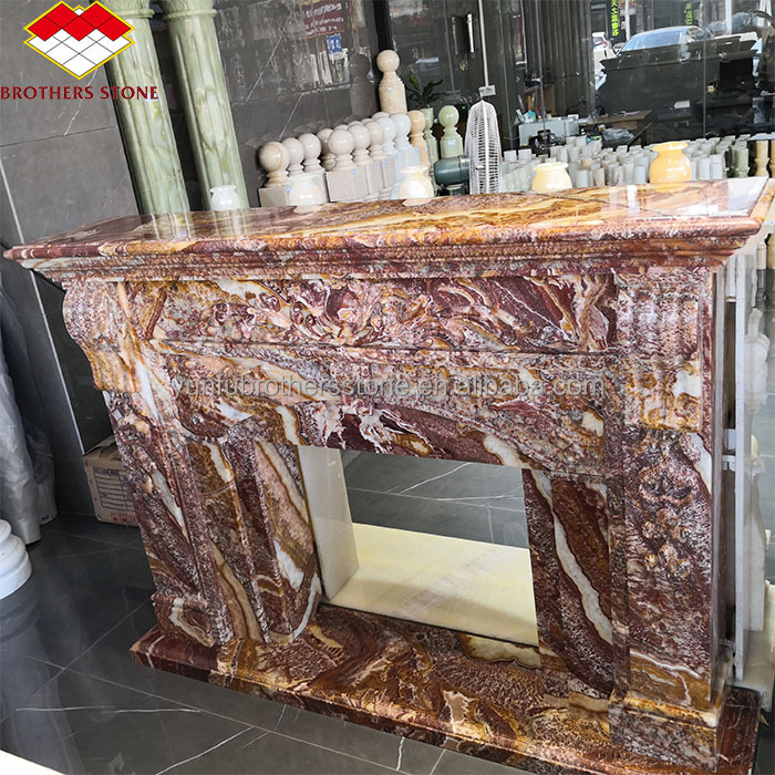 Modern Italian Style Marble Fireplace Mantel Indoor Decorative Stone Fireplace in Granite