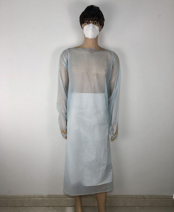 Safe and Affordable Disposable Plastic CPE Gowns With Thumb Loops