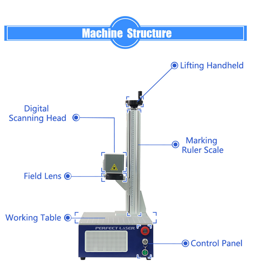 20W 30W 50W 60W Small Portable 3D Relief Deep Engraving Metal Stone Laser Engraving Machine