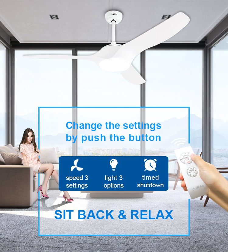 52 Inch 1stshine Ceiling Fan Light with 3 ABS Wooden Blades and APP/WIFI Switch Type