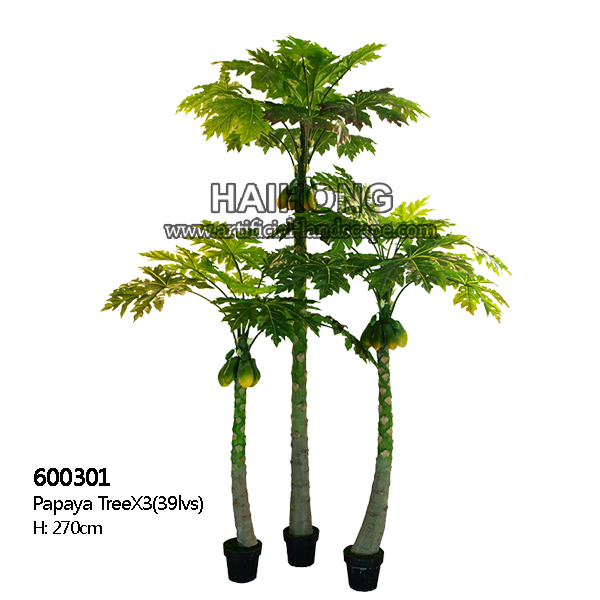 High Simulation Real Touch 270Cm Plant Papaya Tree Fire Resistance