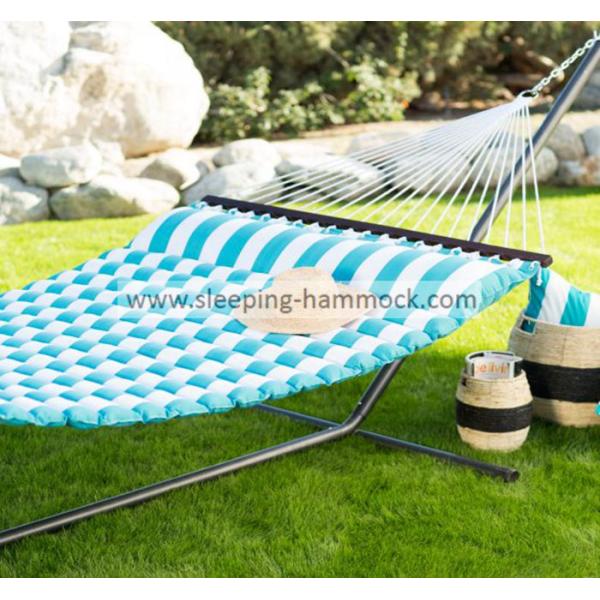 Double Wide Polyester Pillow Top Hammocks , Ocean Wave Free Standing Hammock 450lbs Capacity