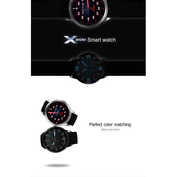 8GB 512MB business Smart Watch X200 Android5.1 heart rate monitor IP67 life waterproof Support 3G WIFI GPS Nano SIM card