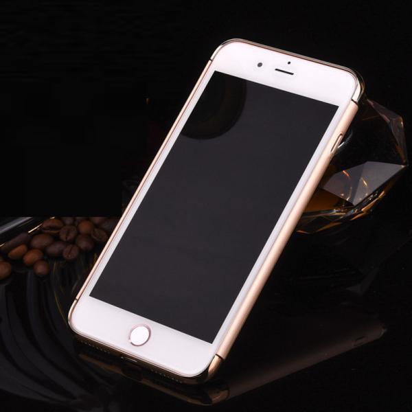 3 in 1 Hard PC Plating Border Solid Color Back Cover Cell Phone Case For iPhone 7 7 Plus 6 6s Plus