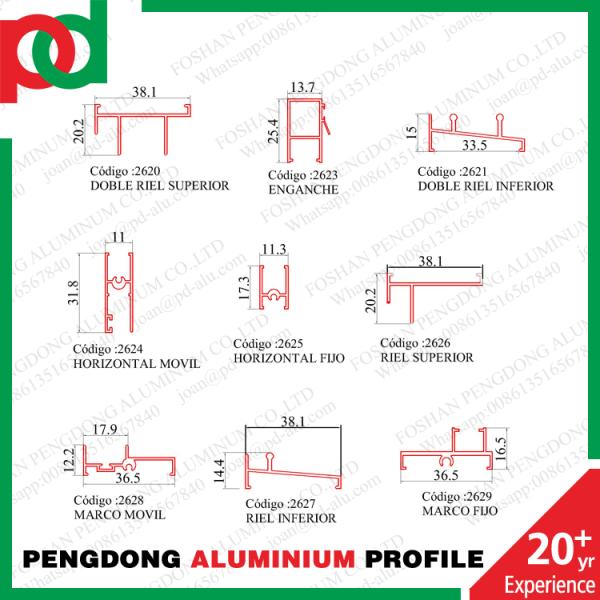 2020 Sliding Window Economic Aluminum Profiles