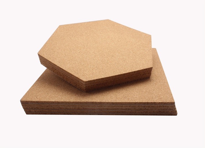 China Wholesale 12'' Hexagon Adhesive Cork Tile for Notice Bulletin Board in Nature Color