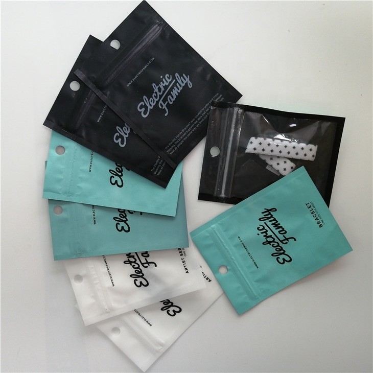 Zip lock style earring bracelet packaging zipper bag small plastic jewelry bag
