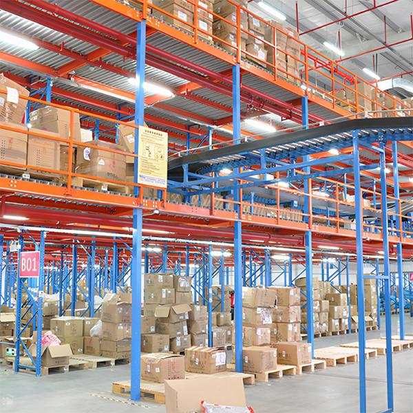 Multi Layer Steel Structure Mezzanine Rack with Powder Coating Antirust Finishing and Customizable Size