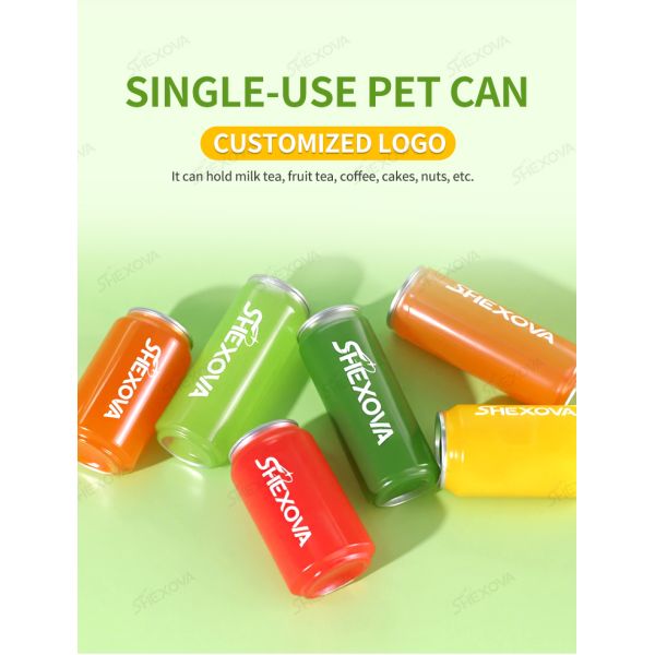 Flip Top Customization Pet Can For Bubble Tea Cake Beverages