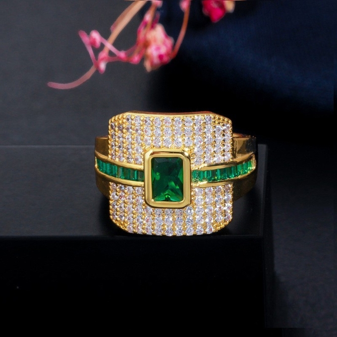 Elegant square Shaped CZ Rings Women Ring for Wedding Ring Wedding Sweet Design Jewelry Valentine's Day Love Ring
