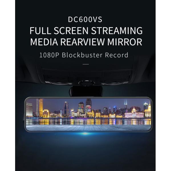 170 Degree Loop Recording 4k Rear View Mirror Camera 25fps Touch Screen Car Camera