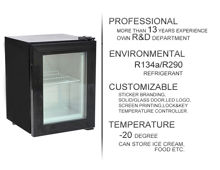 21L Small Display Ice Cream Electric Mini Bar Freezer with CE ETL SD21