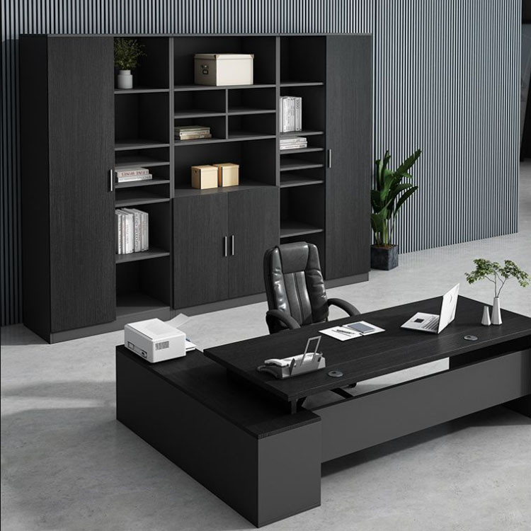 2.4M Black Wood File Cabinet ODM Large Capacity Wood Office Cupboard