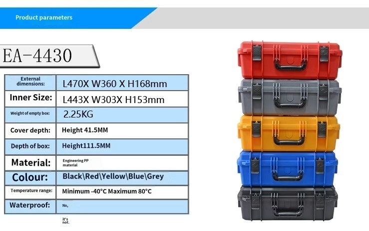 Customizable Travel Tool Box Impact Proof Hard Flight Case Convenient Use