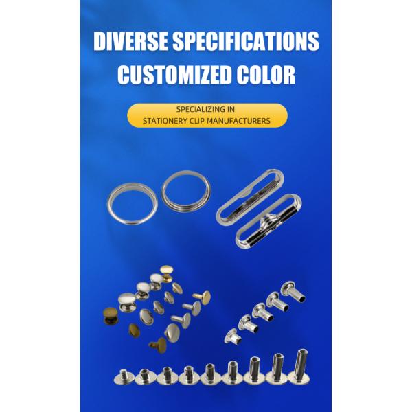 Round Hardware Rivet Silver / Gold Metal Fasteners Hardware Stationery