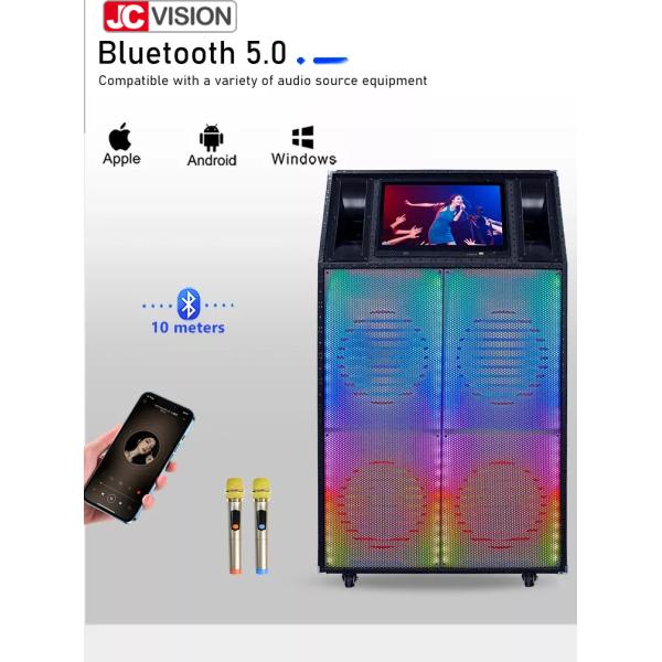 JCVISION ABS Plastic Outdoor Bluetooth Trolley Speaker Wifi With Touch Screen Display