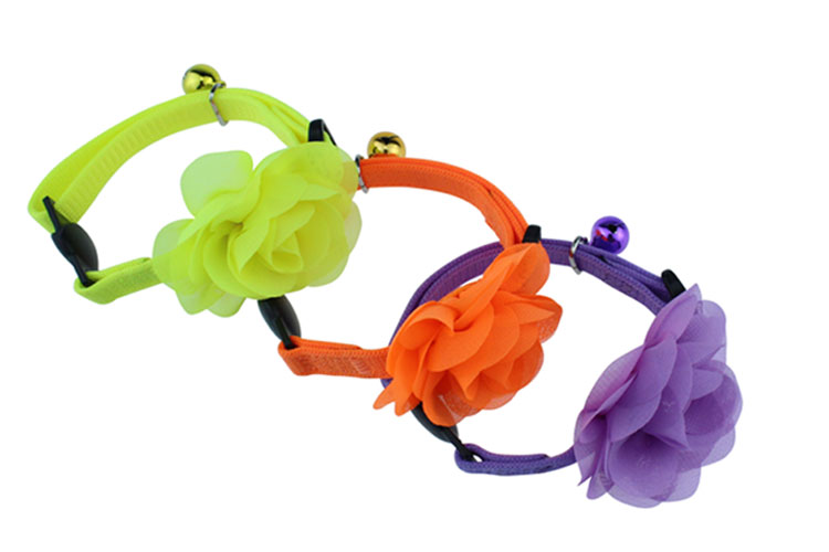 Adorable Flowers Pet Training Collars High Density Polyester Nylon Cat Collar