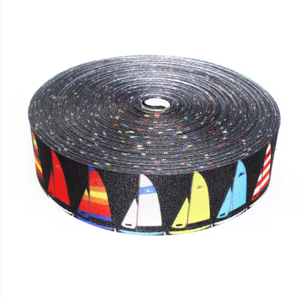 Polyester Printed Webbing One Side Heat Transfer Strap 2.5cm for Garments and Bags