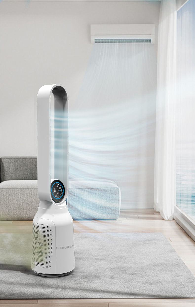 Homefish OEM 2 In 1 Air Purifier Bladeless Fan 27*111cm