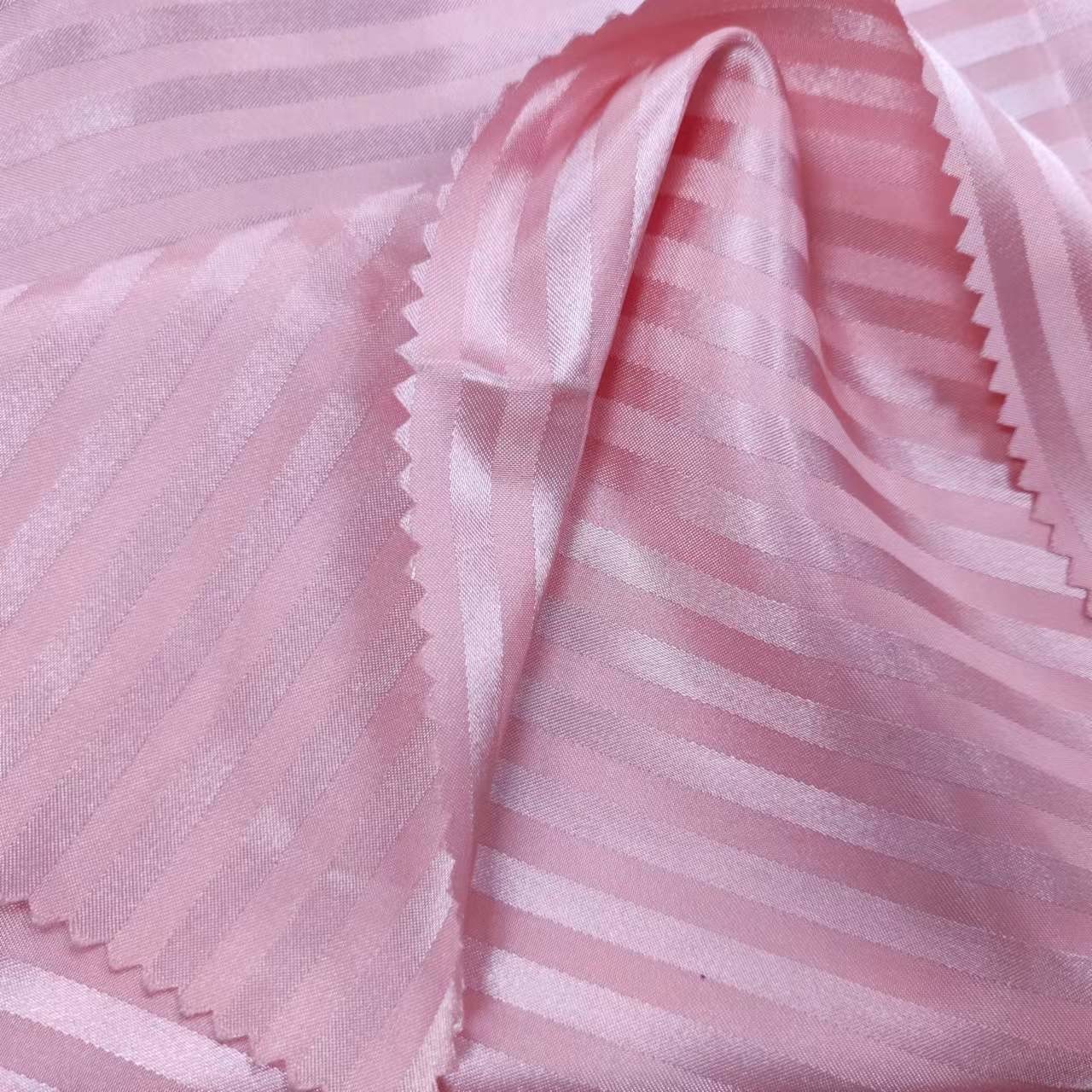 100% Polyester Dyed Satin Thick Tinted Striped Fabric 95G
