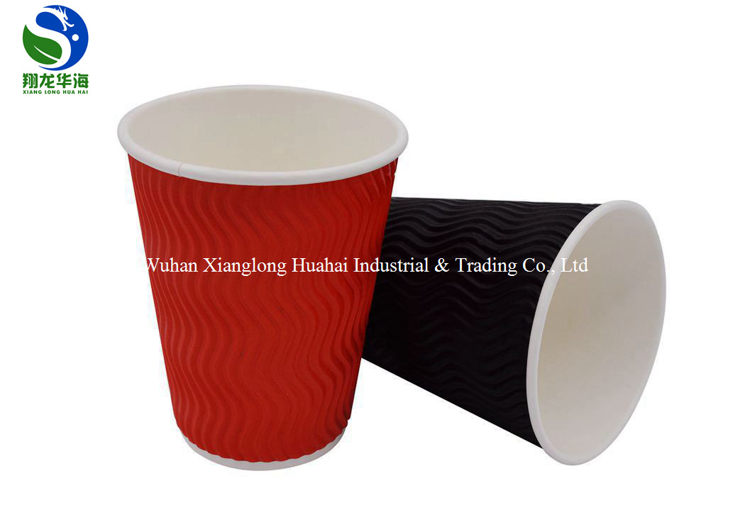 Commercial Kraft Ripple Paper Cups Unique With Customized Printed Logo