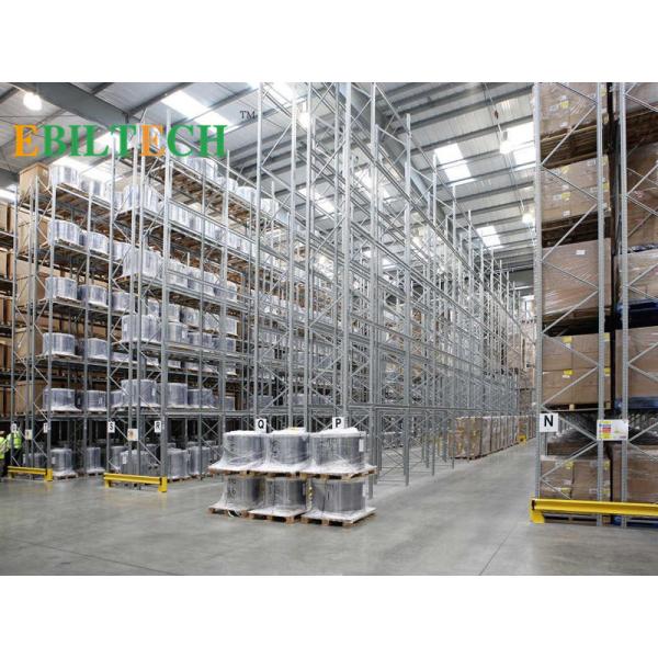 Metal Teardrop VNA Racking System , Yellow Warehouse Rack Numbering System