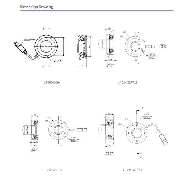 Industrial Illuminant Ring Lights RT Series 24V 28.5W for Contour extraction