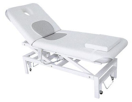 Pu Leather Therapeutic Massage Table Chair Manual Adjustable White Color