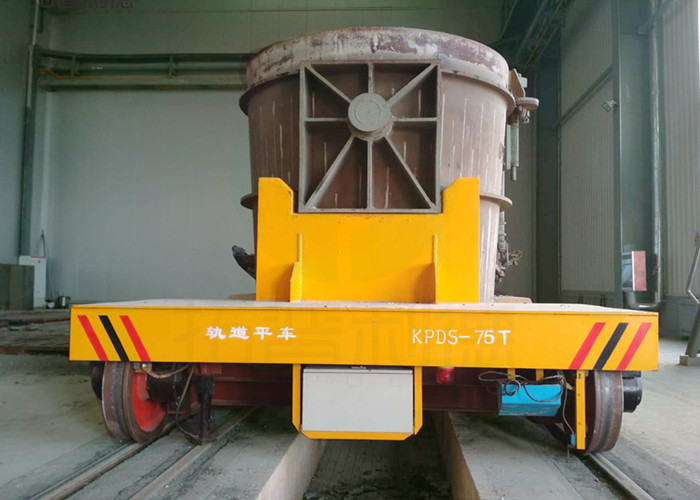 120 ton Steel Ladle Transfer Car Turntable 360 degree Across Industry suitable for the Industrial Material Handling