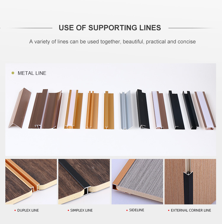 Moisture Proof Skin Feeling PVC Wall Panels Decorative Wood Veneer Panels