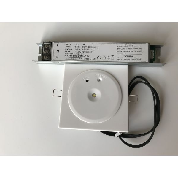 Fire-Retardant Recessed LED Emergency Light with 3 Hours Operation and Non-Maintained Function
