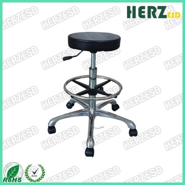 Quality Swivel High ESD PU Leather Antsiatic Round Stool With Footrest for sale