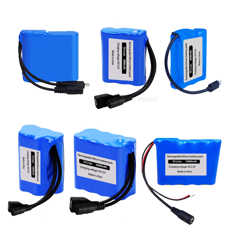 Rechargeable 5V Lithium Battery Pack for USB Fan, 4G/WiFi/Bluetooth Module, MCU Arduino, LED Light Power Supply 18650