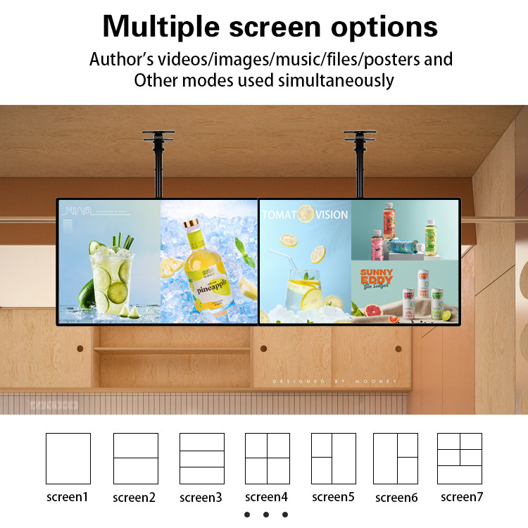 32" 43" 55" 2K 4K Wall Mounted Usb Wifi Digital Advertising Display logo Custom Menu Board Display