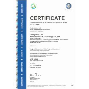 Changzhou Bextreme Shell Motor Technology Co.,Ltd Certifications