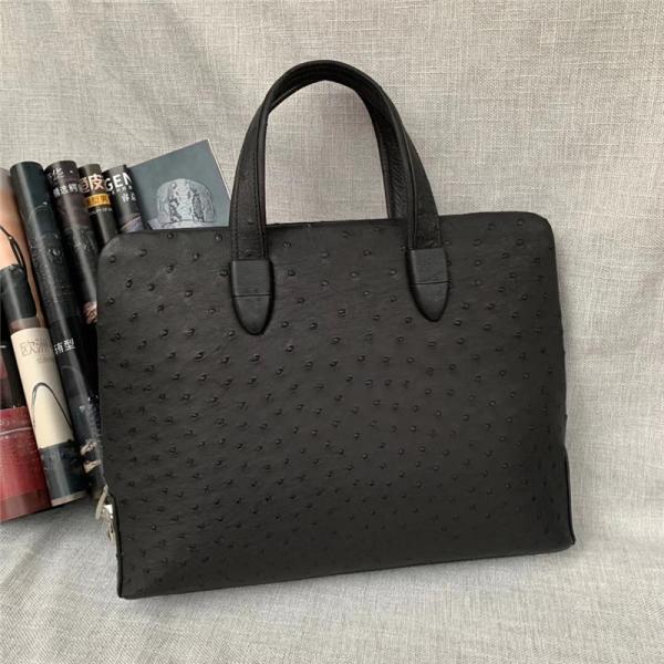 Authentic Ostrich Skin Businessmen Passcode Briefcase Handbag Exotic Genuine Leather Male Large Top-handle Working Purse