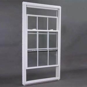Quality Vertical Sliding UPVC Double Hung Windows Clear Tempered Glass for sale