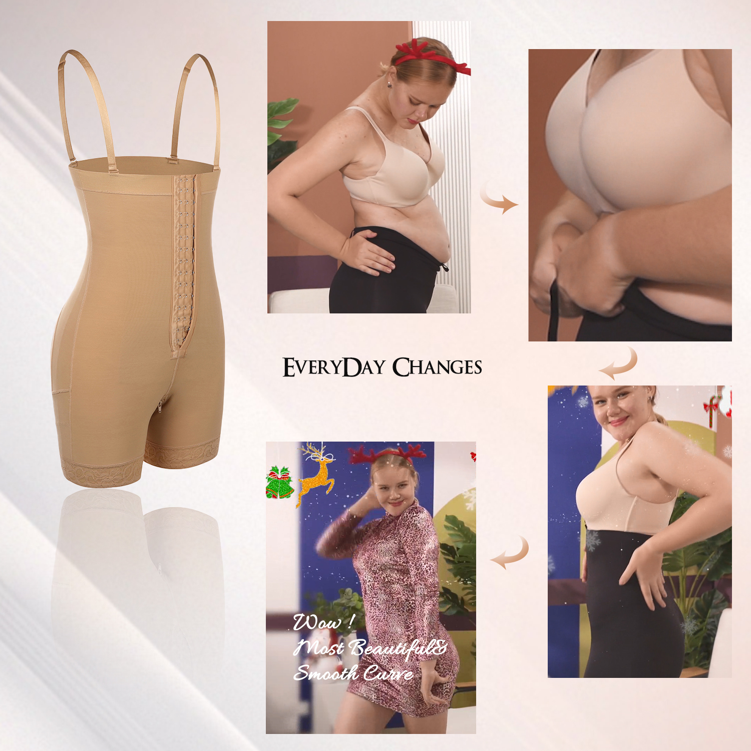 Weaving method nonwoven 5XL HEXIN Colombian Shapewear for Post Surgery Butt Lifting