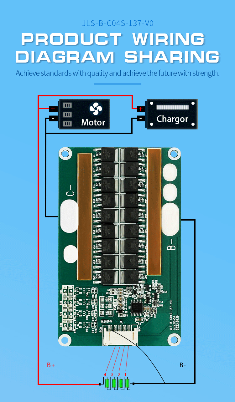 KLS Balance BMS for EV Electric Scooter: 4S 12V LiFePO4 BMS with Multiple Current Options (10A - 80A)