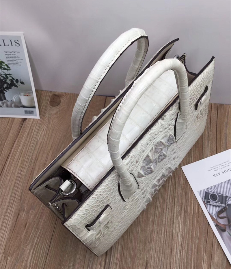Exotic Genuine Alligator Skin Women Working Totes Large Shoulder Bag Authentic Crocodile Leather Lady Top-handle Handbag