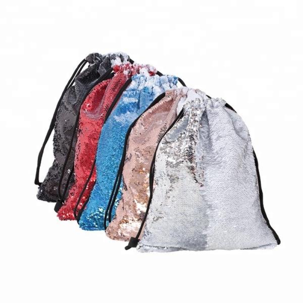 Quality Sublimation Printing Mermaid Sequin Reversible Backpack Sublimation Drawstring Bags Blanks for sale