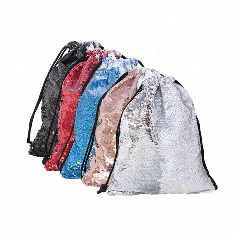 Sublimation Printing Mermaid Sequin Reversible Backpack Sublimation Drawstring