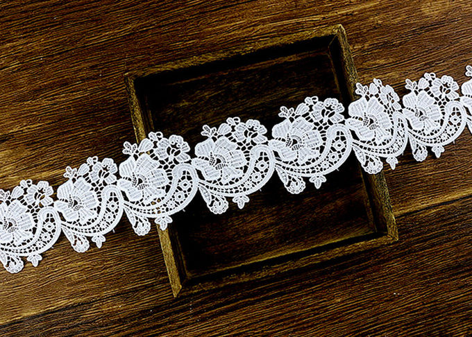 Floral Guipure Water Soluble Lace Trims With Heavy Embroidery For Dresses Ribbon